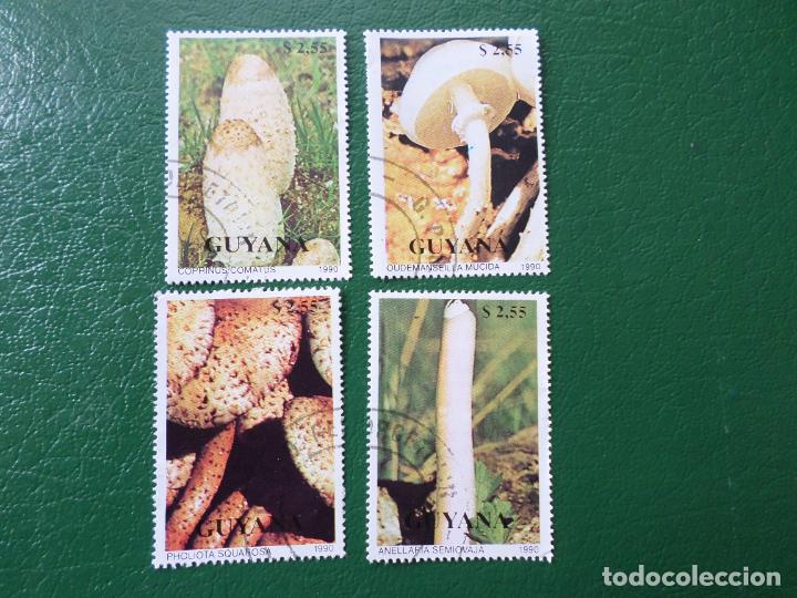 Sellos: :guyana, 1990, setas, Yvert 2355/58 - Foto 1