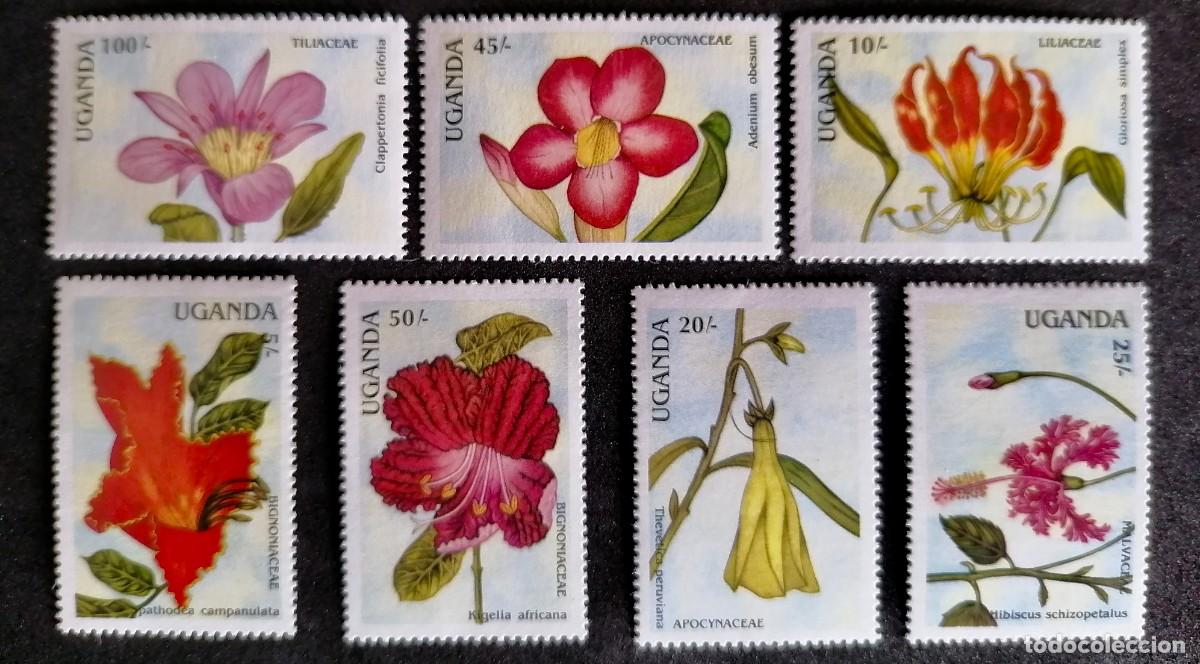 Sellos: UGANDA 1988. - FLORES . - Foto 1
