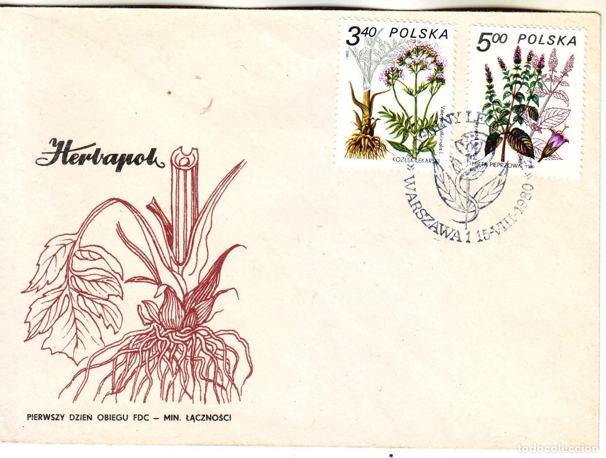Sellos: SOBRE DE POLONIA FLORES - Foto 1