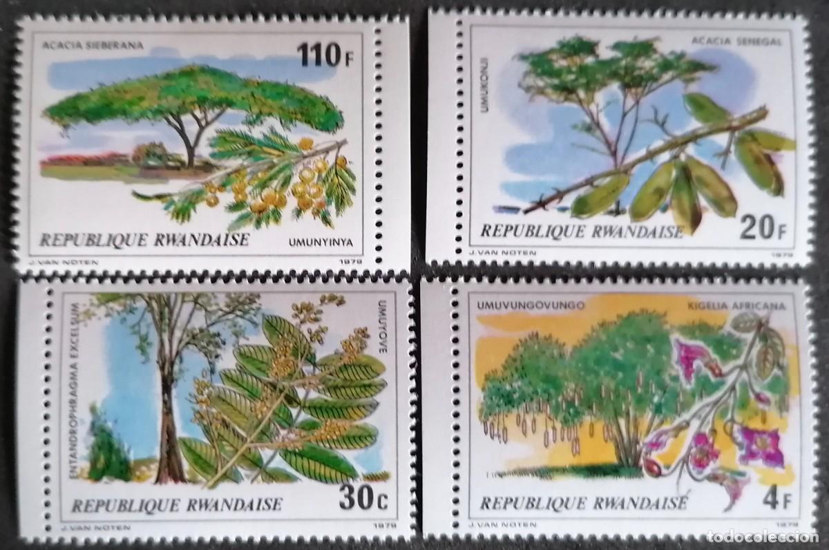 Sellos: RUANDA 1979 - &Aacute;RBOLES . - Foto 2