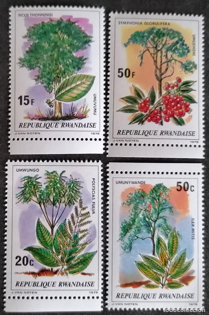 Sellos: RUANDA 1979 - &Aacute;RBOLES . - Foto 3
