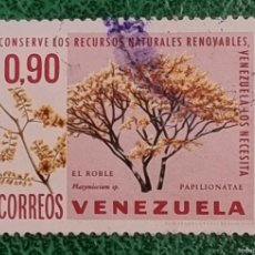 Sellos: SELLO USADO VENEZUELA. 1969. CONSERVACION RECURSOS NATURALES - ROBLE