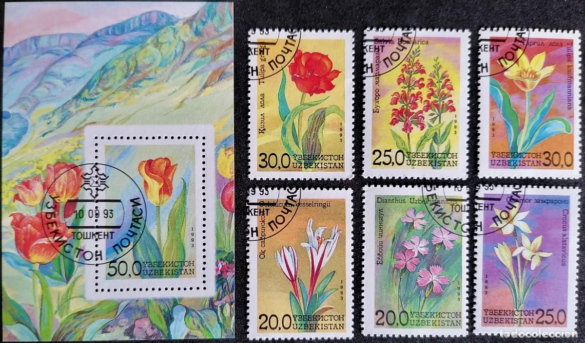 Sellos: UZBEKIST&Aacute;N 1993 - FLORES . - - Foto 1