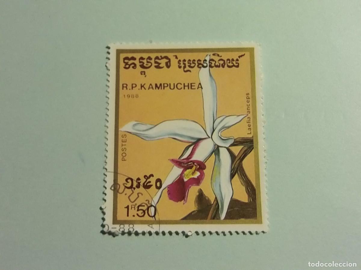 Sellos: KAMPUCHEA - FLORA - LAELIA ANCEPS. - Foto 1