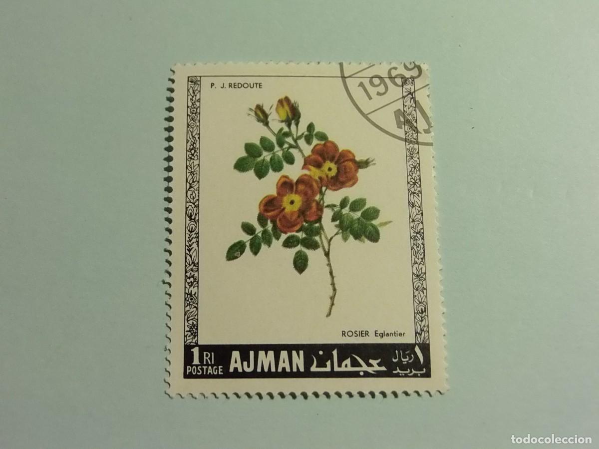 Sellos: AJMAN - FLORA - ROSIER EGLANTIER. - Foto 1