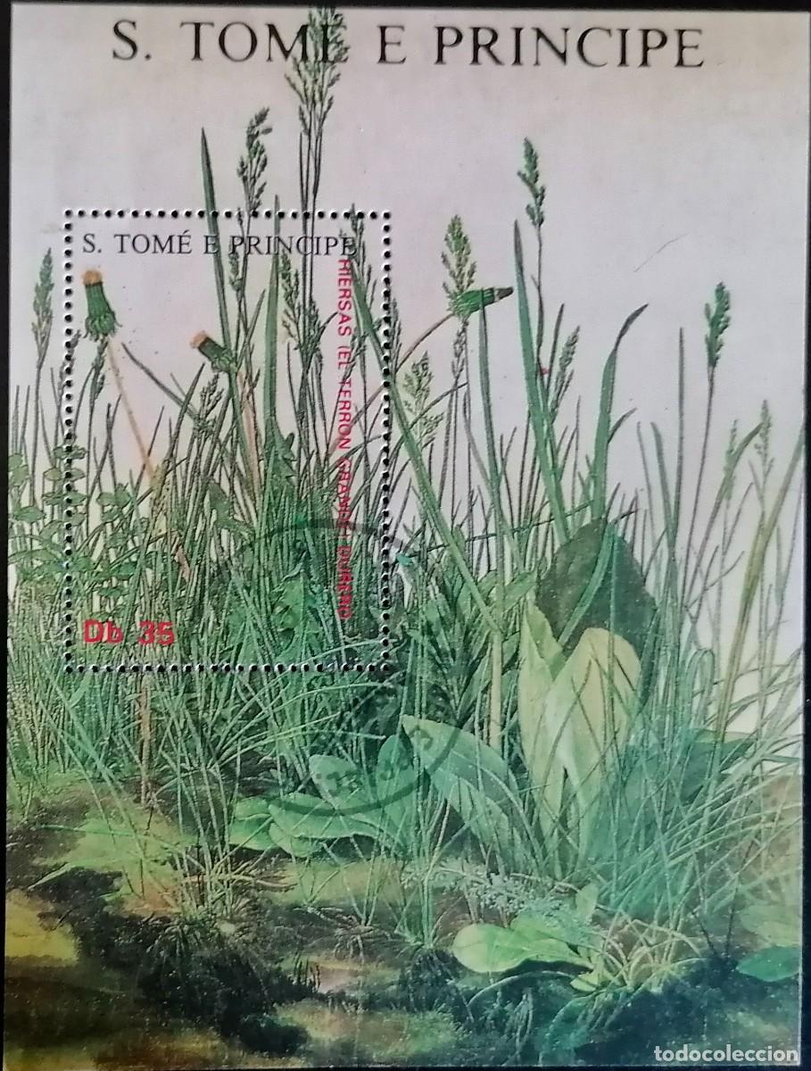Sellos: SANTO TOM&Eacute; 1988 - HB HIERBAS / DURERO . - Foto 1