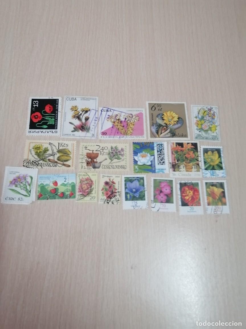 Sellos: LOTE DE SELLOS DE LA TEM&Aacute;TICA DE FLORA - Foto 1