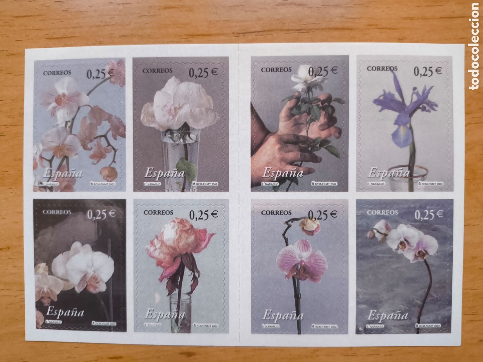 Sellos: Carnet con 8 sellos flores - Foto 1