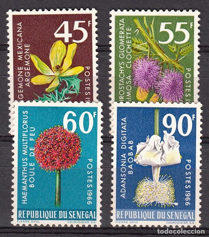 Sellos: SENEGAL 1966 - FLORES - YVERT 280/283** - Foto 1