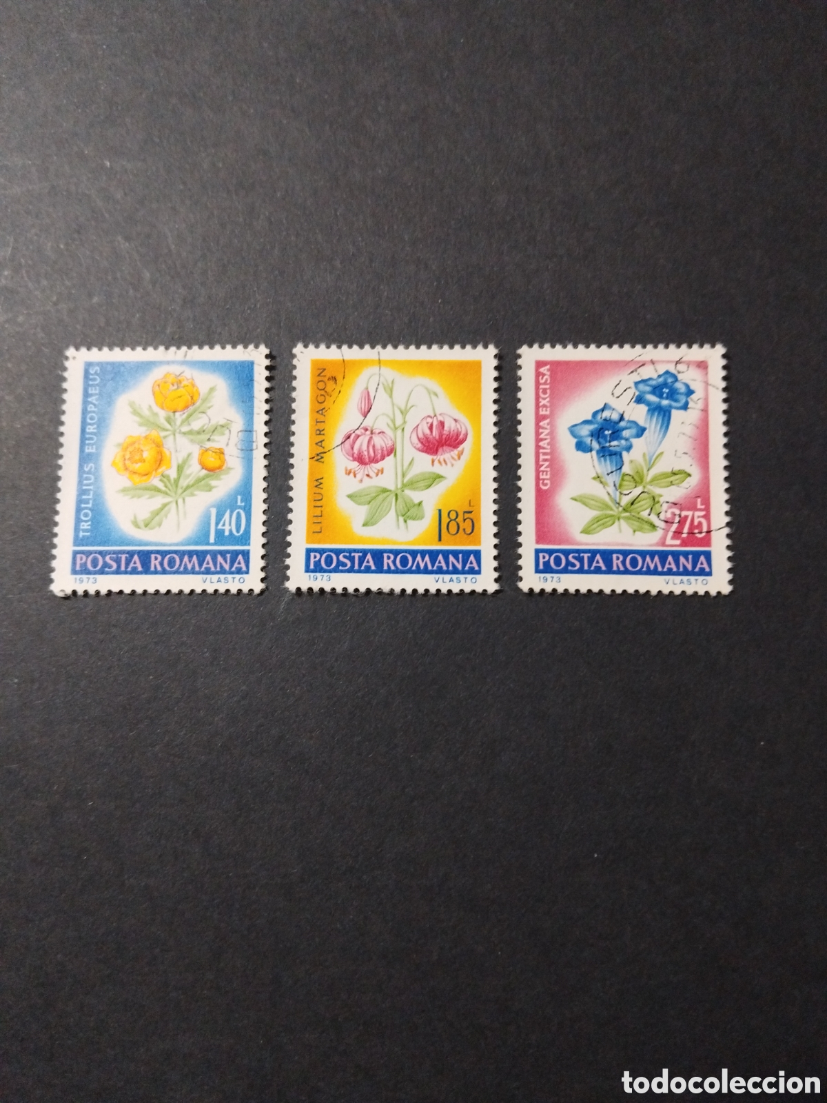 Sellos: Ruman&iacute;a. 1973. Flores - Foto 1