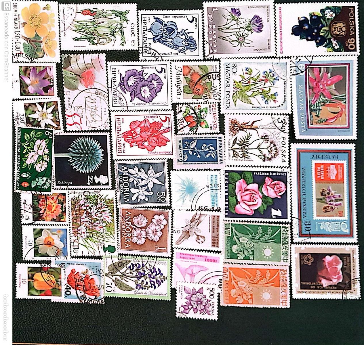 Sellos: Flora. 35 Sellos usados distintos. Ref. 97 - Foto 1
