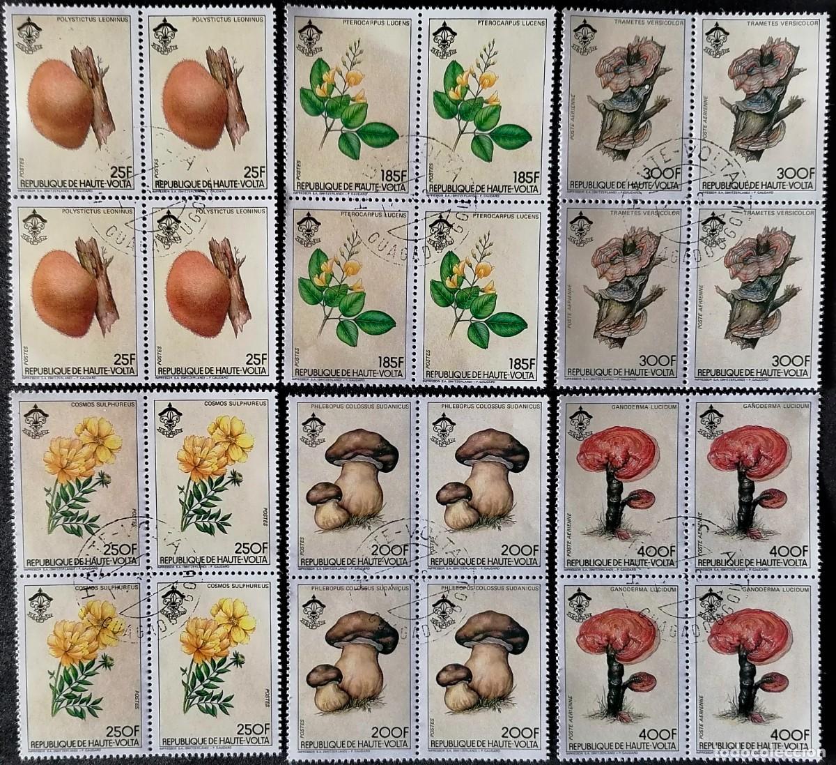Sellos: ALTO VOLTA 1984 - FLORES Y SETAS . - Foto 1