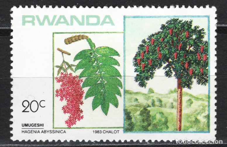 Sellos: RUANDA 1984 usado FLORA Yvert 1125 - Foto 1