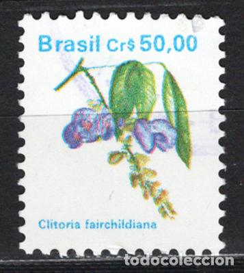 Sellos: BRASIL 1990 usado FLORA Yvert 1964 - Foto 1