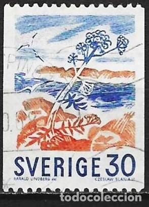 Selos: Suecia 1967 - Mi 592C - YT 576 - Flores : Ang&eacute;lica de la playa