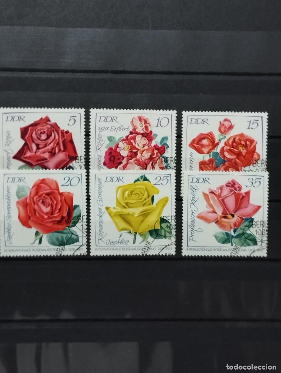 Sellos: 28.04/Alemania Oriental. 1972. Ser&iacute;a completa en usado . Rosas