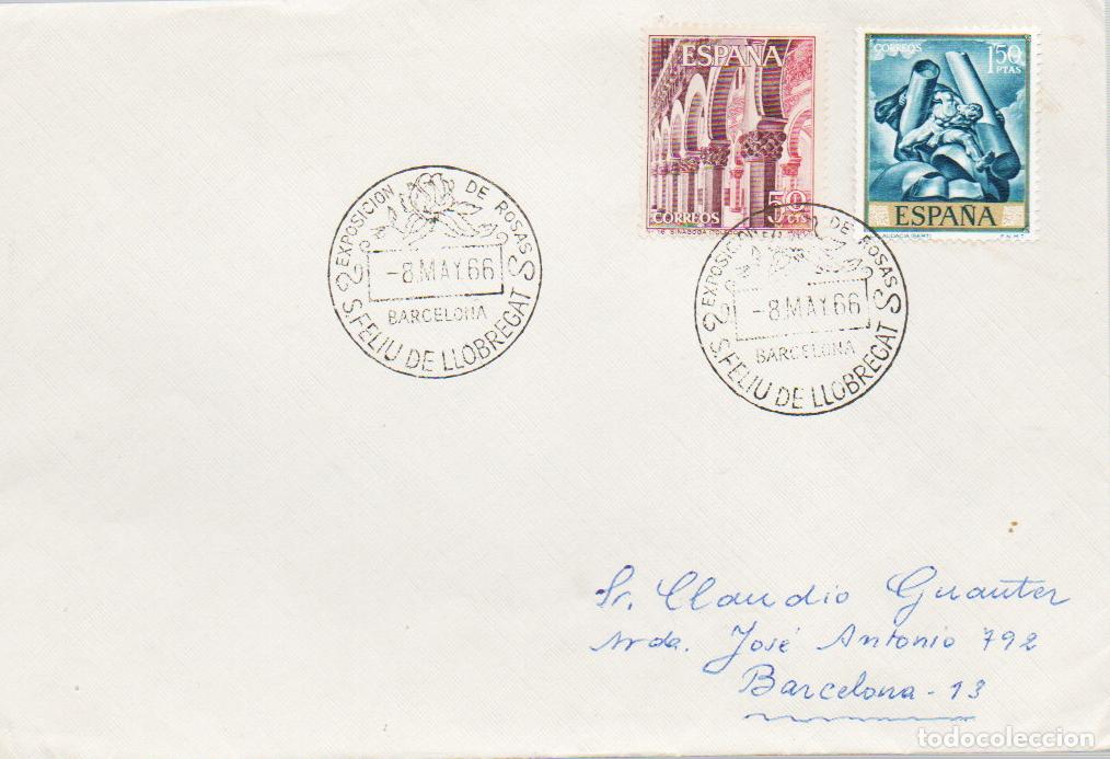 Sellos: A&ntilde;o 1966, Rosas de primavera, exposicion nacional en San Feliu de Llobregat