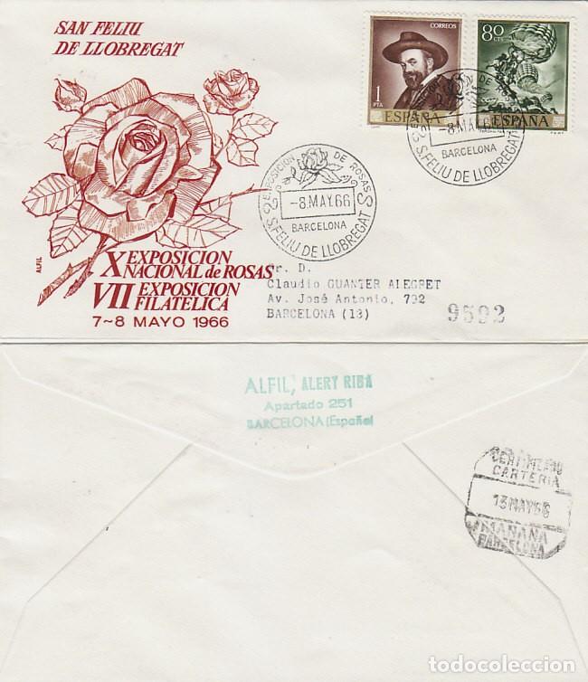 Sellos: A&ntilde;o 1966, Rosas de primavera exposicion nacional en San Feliu sobre de Alfil