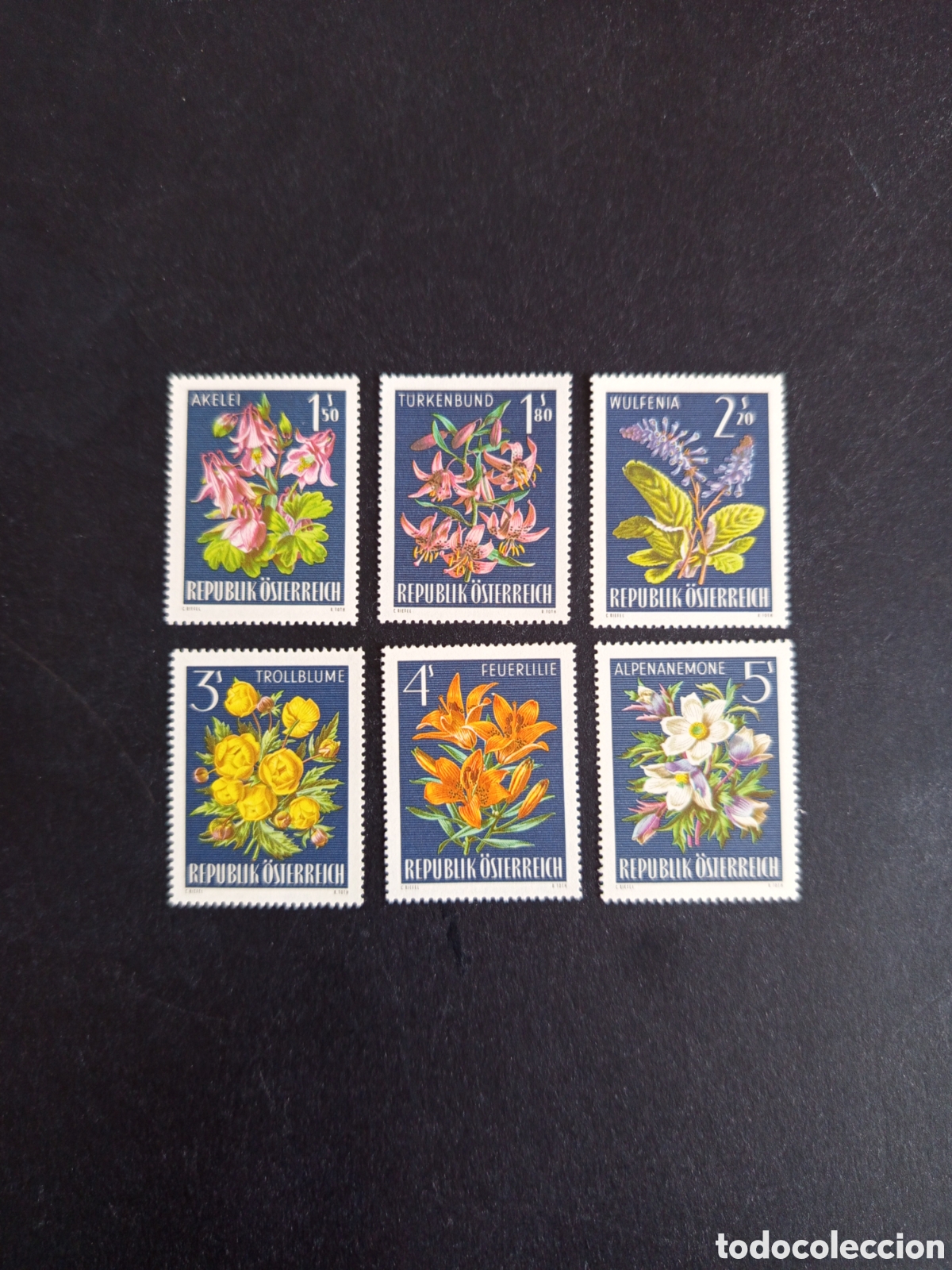 Sellos: AUSTRIA, 1966. Flores de los Alpes. Yvert 1044/9. Ver fotos. Pedido m&iacute;nimo 3 &euro;. Serie completa