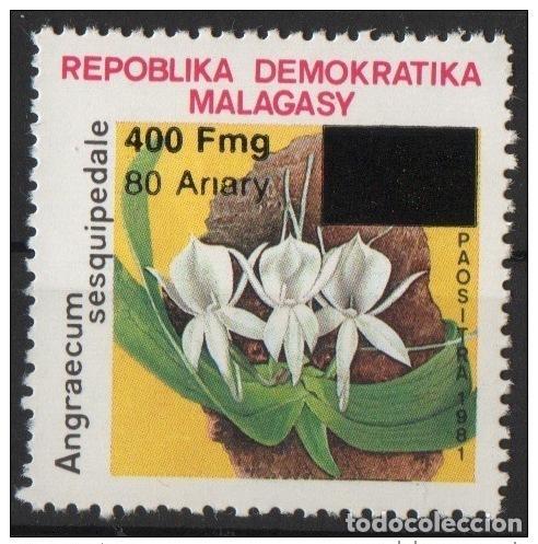 Sellos: Madagascar 1998 1999 Mi. 2016 Angraecum Orqu&iacute;dea Flor Vainilla sobrecargada