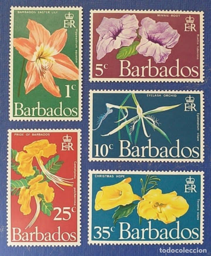 Sellos: SELLOS TEMA FLORES BARBADOS 1970 5v. Nuevos