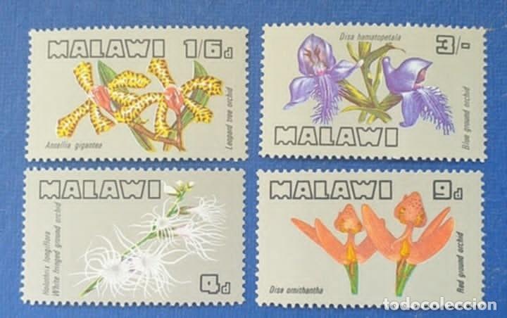 Sellos: SELLOS FLORES Malawi 1969 110/13 Orquideas/Leopard Tree/Blue ground/White fring