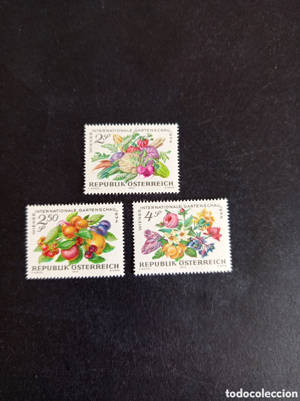 Sellos: AUSTRIA, 1974. Flora: horticultura. Yvert 1274/6. Pedido m&iacute;nimo 3 &euro;. Ver fotos. Serie completa