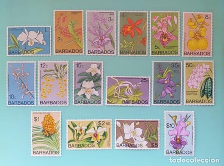 Sellos: SELLOS TEMA FLORES BARBADOS 1974 ORQUIDEAS 16v. Nuevos