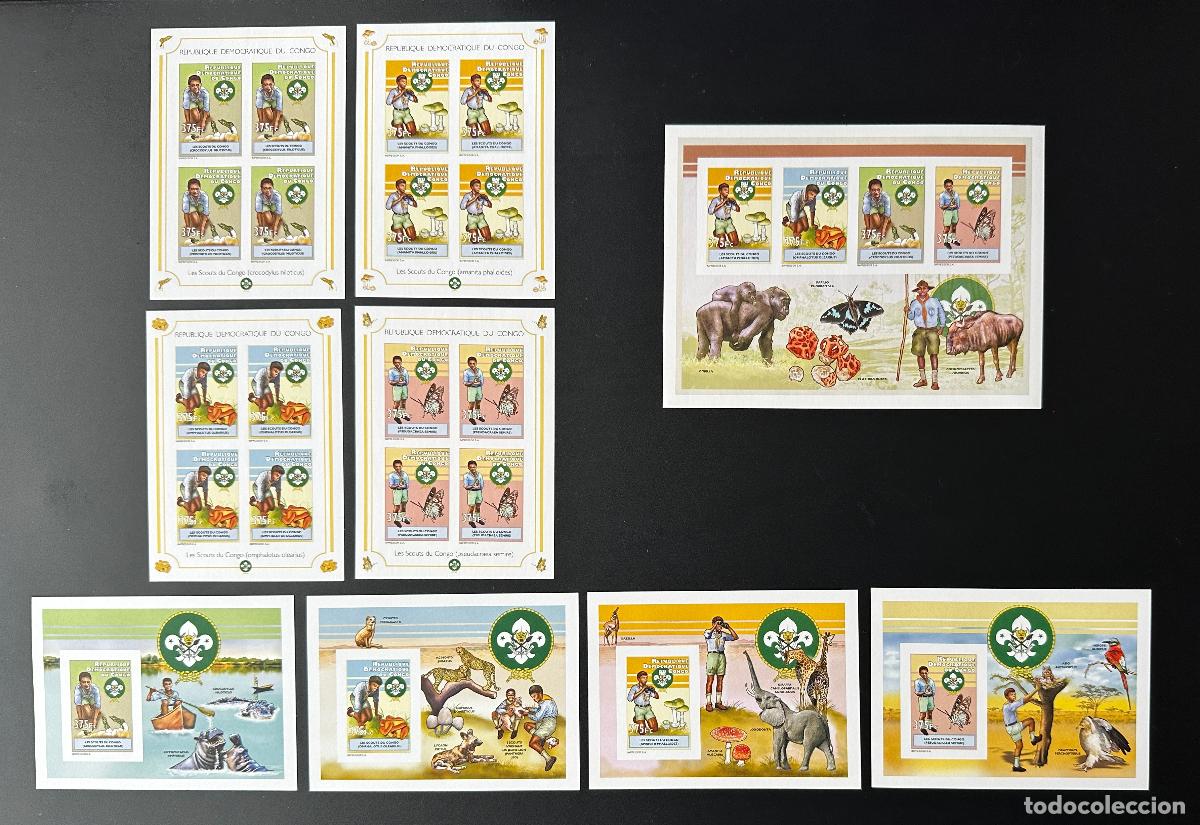 Sellos: Congo Kinshasa 2012 Mi. 2072 - 2075 Bl. 414 417 ND Mushroom Scouts