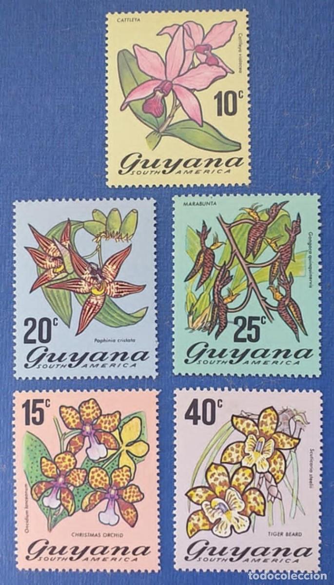 Sellos: SELLOS TEMA FLORES GUYANA 1972 ORQUIDEAS 5v. Nuevos