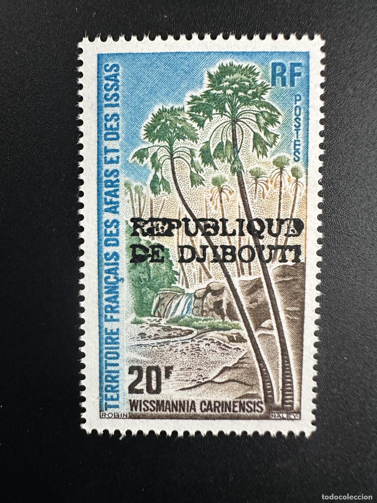 Sellos: Yibuti 1977 Mi. F 195 Sobrecarga local de la flora palmera Wissmannia carinensis