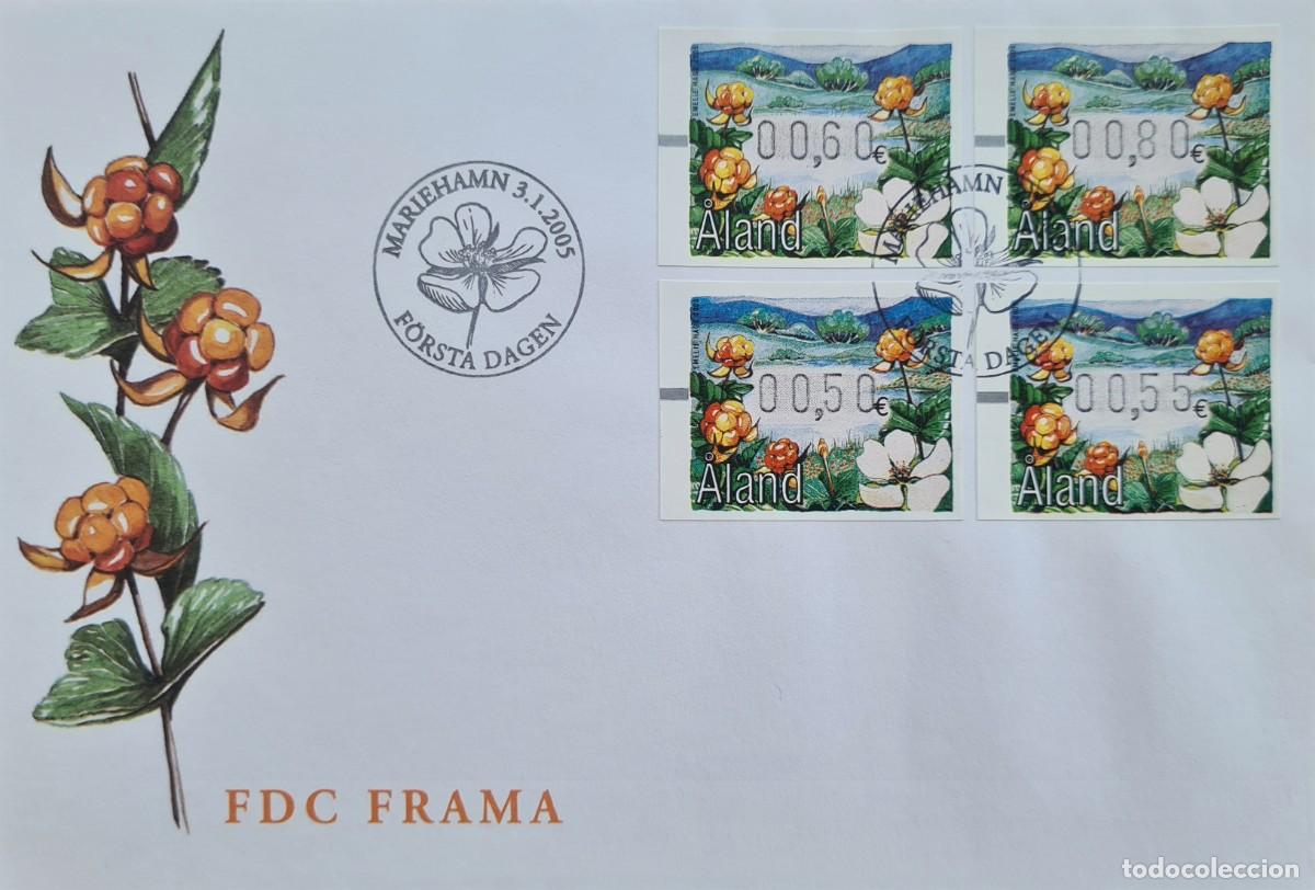 Sellos: Sobre de primer d&iacute;a de Aland 2005: flores