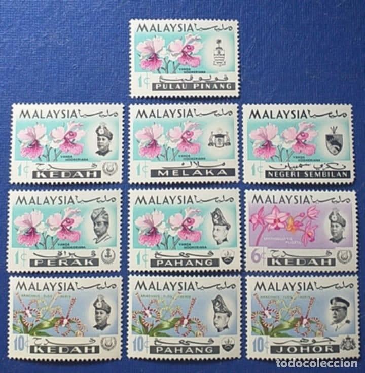 Sellos: SELLOS TEMA FLORES MALASIA 1970 ORQUIDEAS 10v. Nuevos