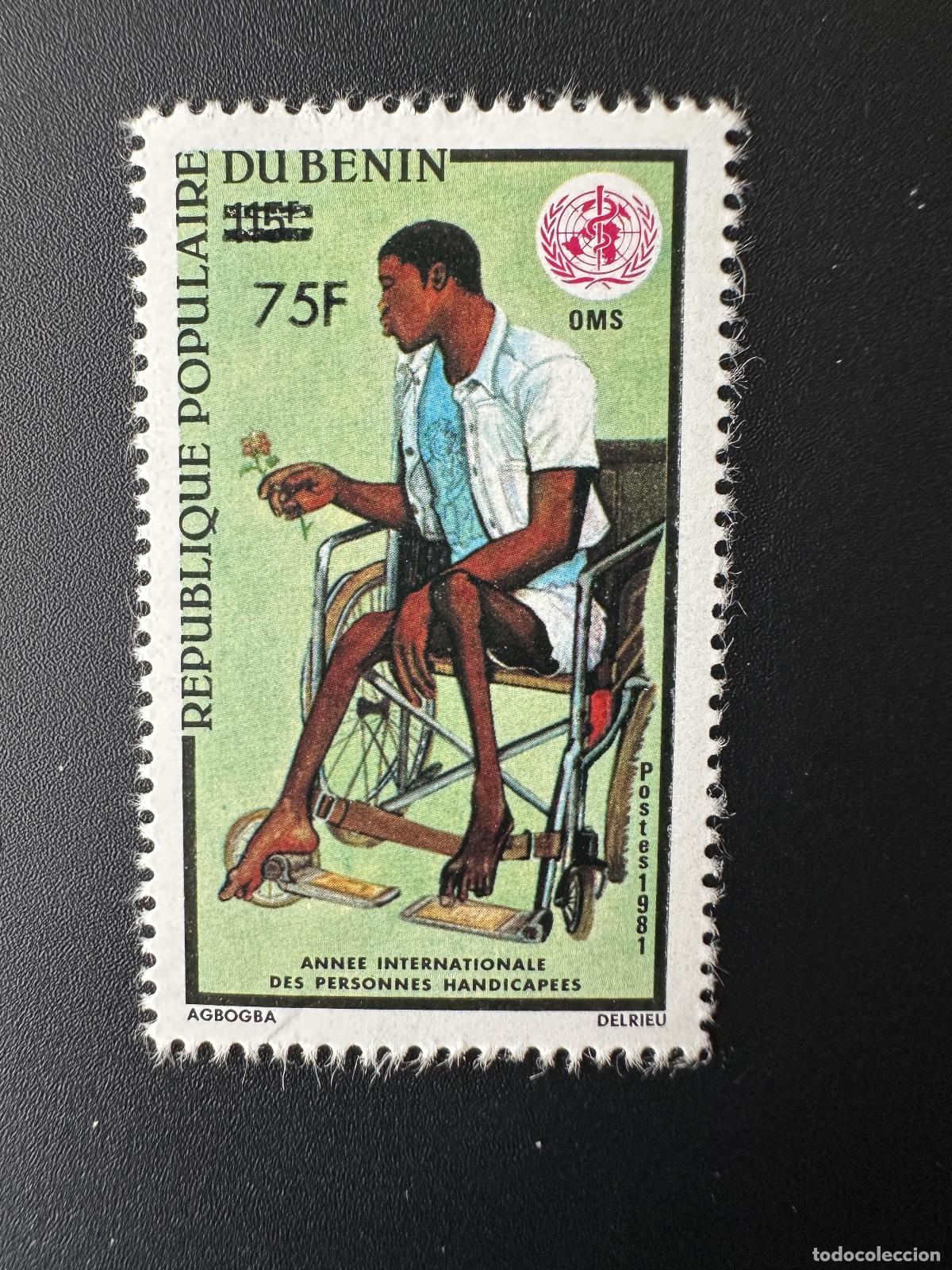 Sellos: Benin 1984 Mi. 364 A&ntilde;o sobrecargado con discapacidades OMS Salud flor