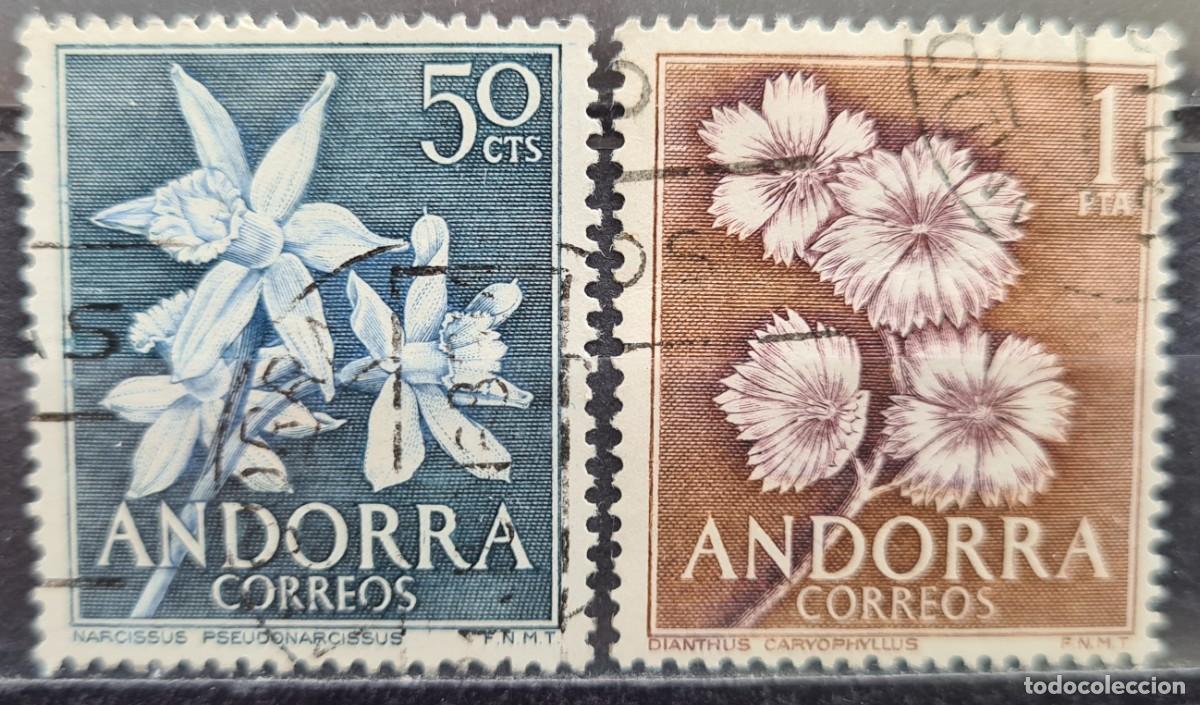 Sellos: Serie de sellos usados de Andorra 1966: flora