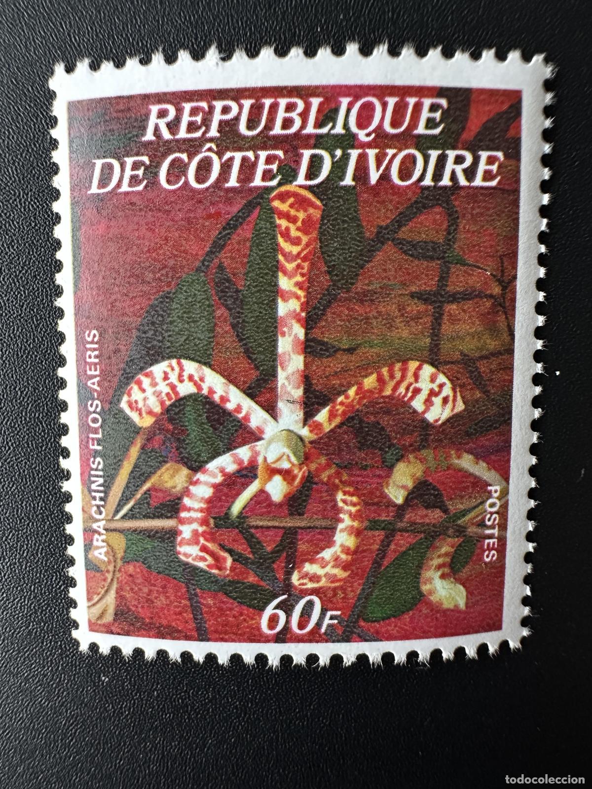 Sellos: Costa de Marfil 1977 Mi. C532 Flores 60 F orqu&iacute;dea arachnis flos-aeris