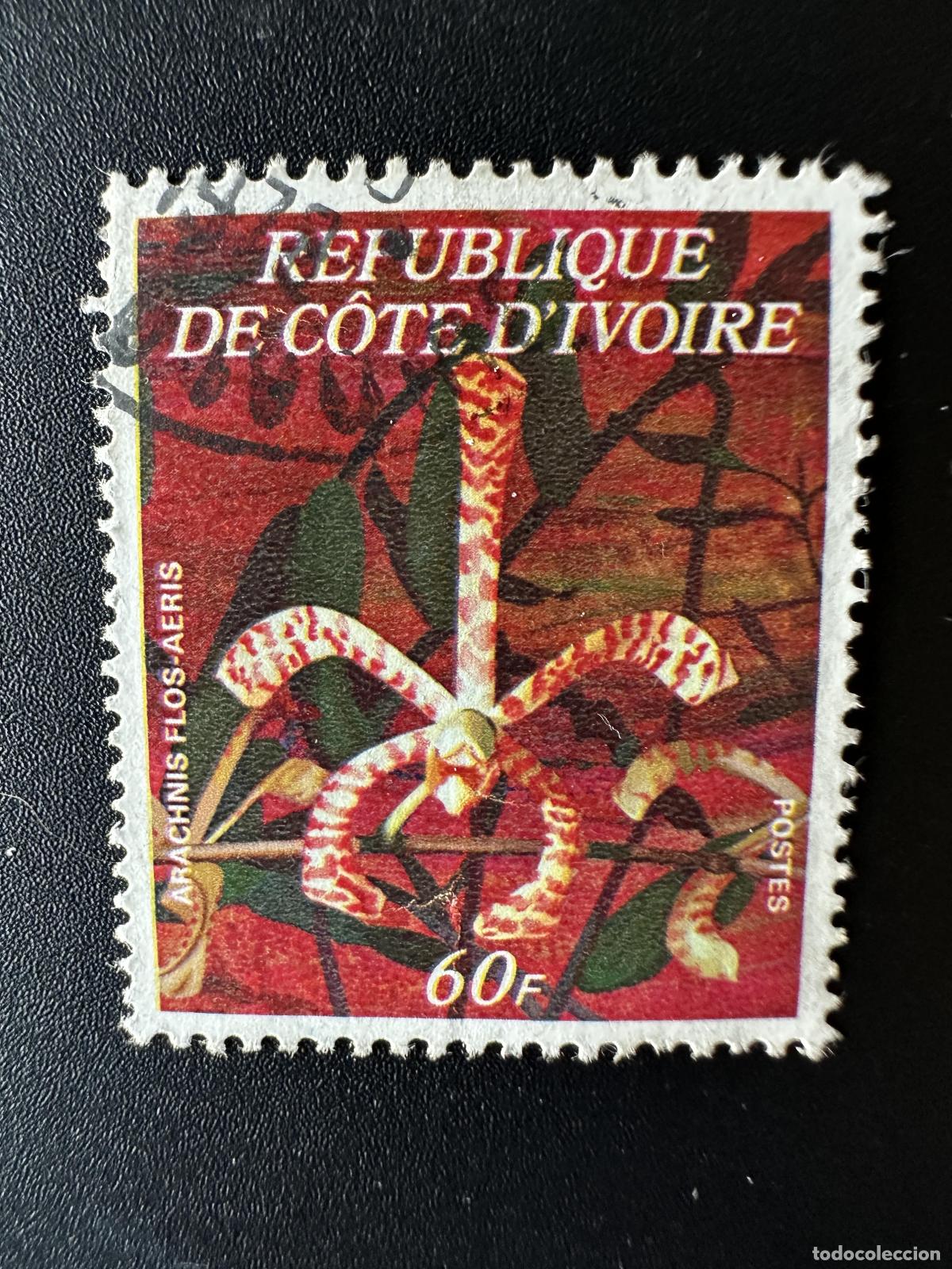 Sellos: Costa de Marfil 1977 Mi. C532 borr&oacute; las flores la orqu&iacute;dea Arachnis flos-aeris 60 F.