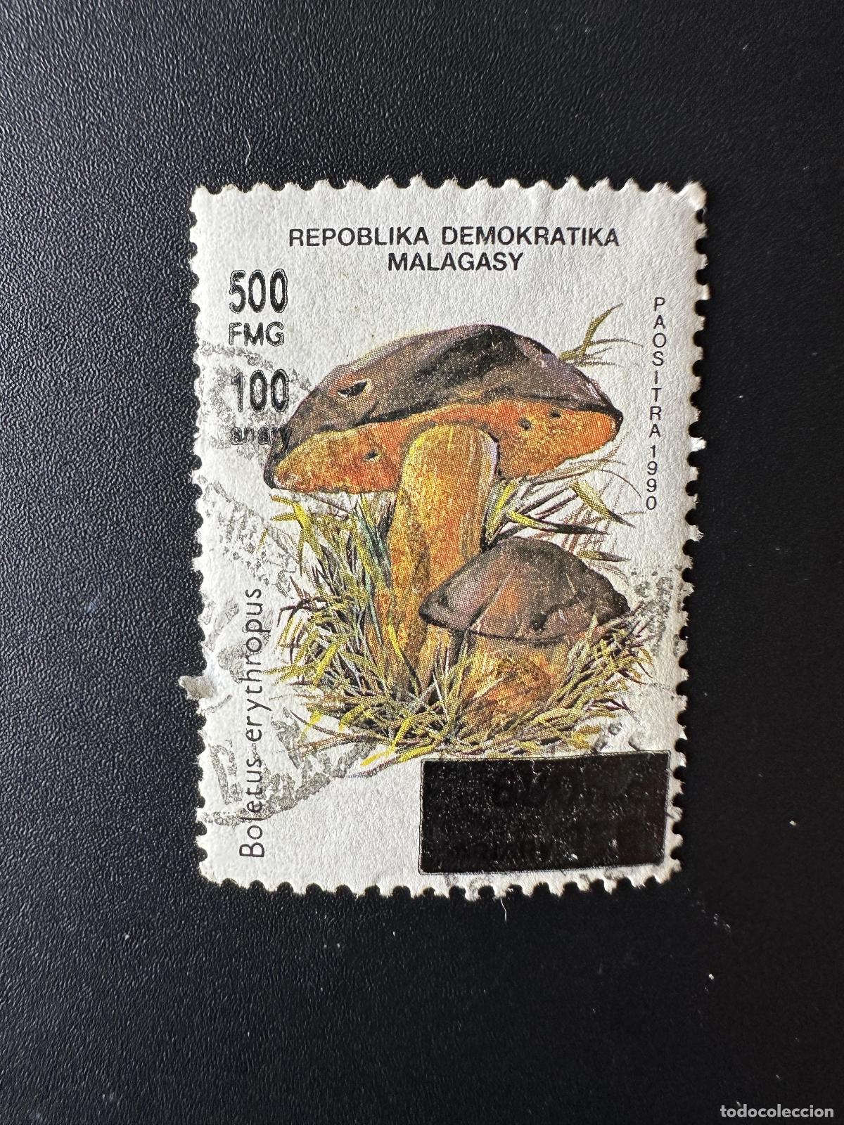 Sellos: Madagascar 1998 1999 Mi. 2117 Sobreimpresi&oacute;n sobrecargada del hongo Boletus erythropus
