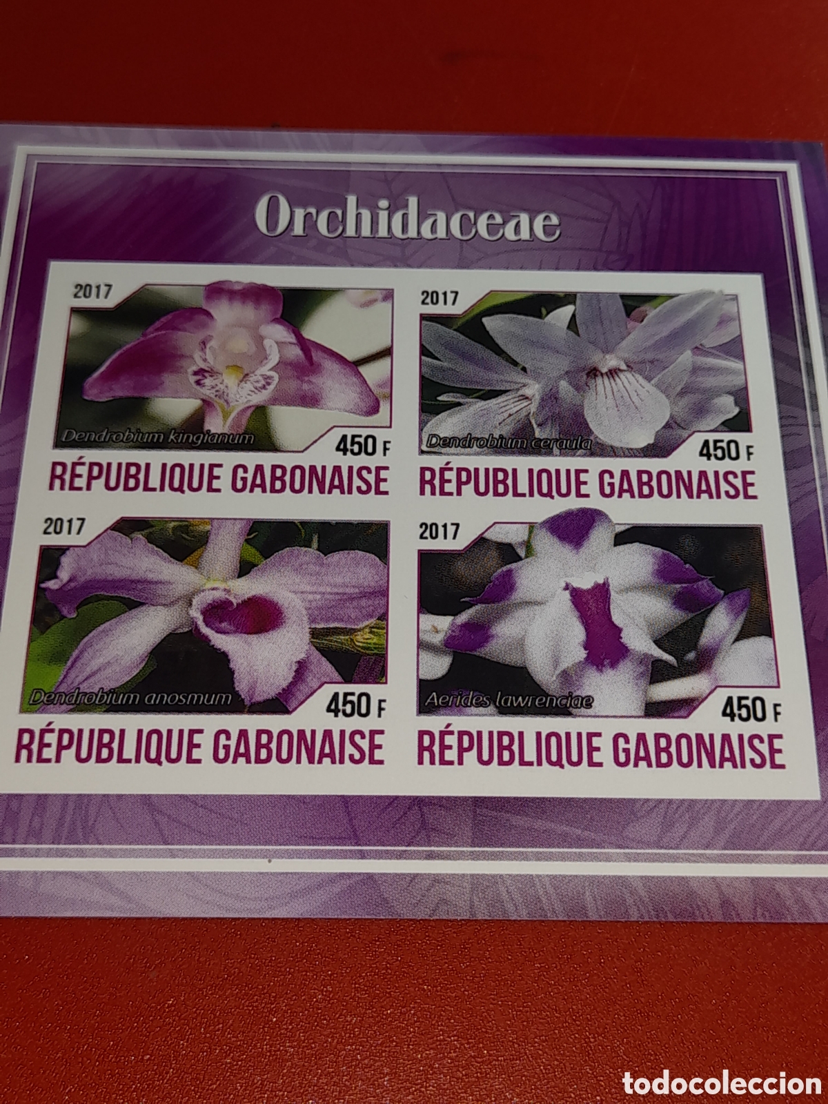 Sellos: HB Gabon nuevo/sd 2017. Orqu&iacute;deas. Flora. Naturaleza. Plantas. Flores.