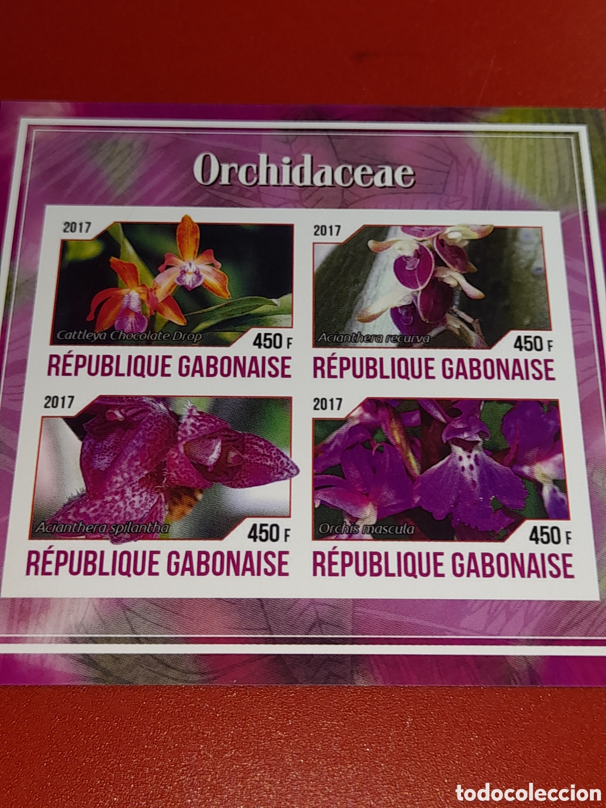 Sellos: HB Gabon nuevo/sd 2017. Orqu&iacute;deas. Flora. Naturaleza. Plantas. Flores.