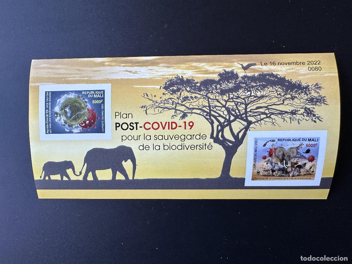 Sellos: Mali de mayo 2022. &iquest;Bl.? ND Wildlife COVID-19 biodiversidad p&aacute;jaro mono jirafa cebra.