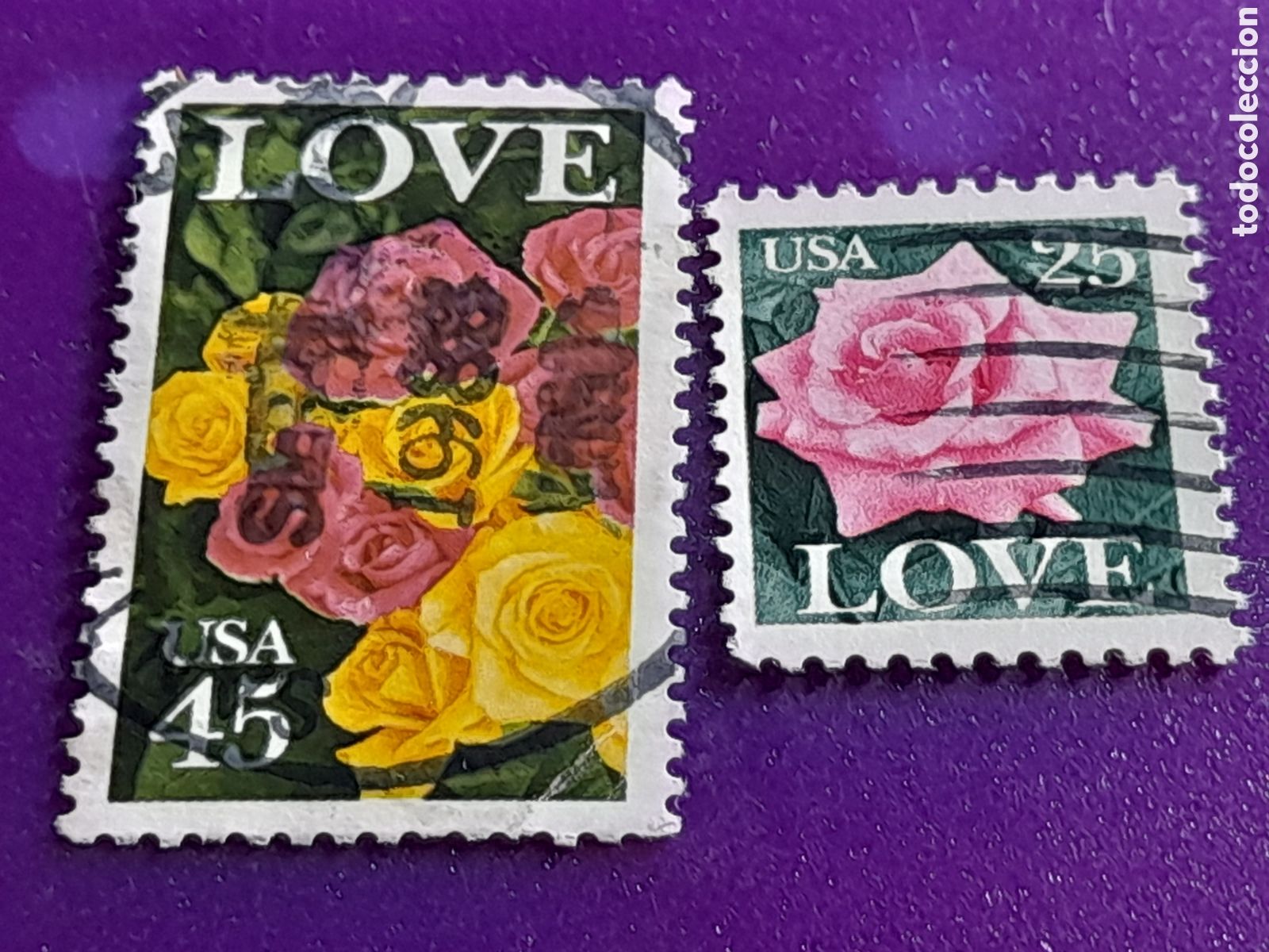 Sellos: Sello Estados Unidos mtdo/udo 1988. Rosas. Amor. Flores. Flora. Naturaleza