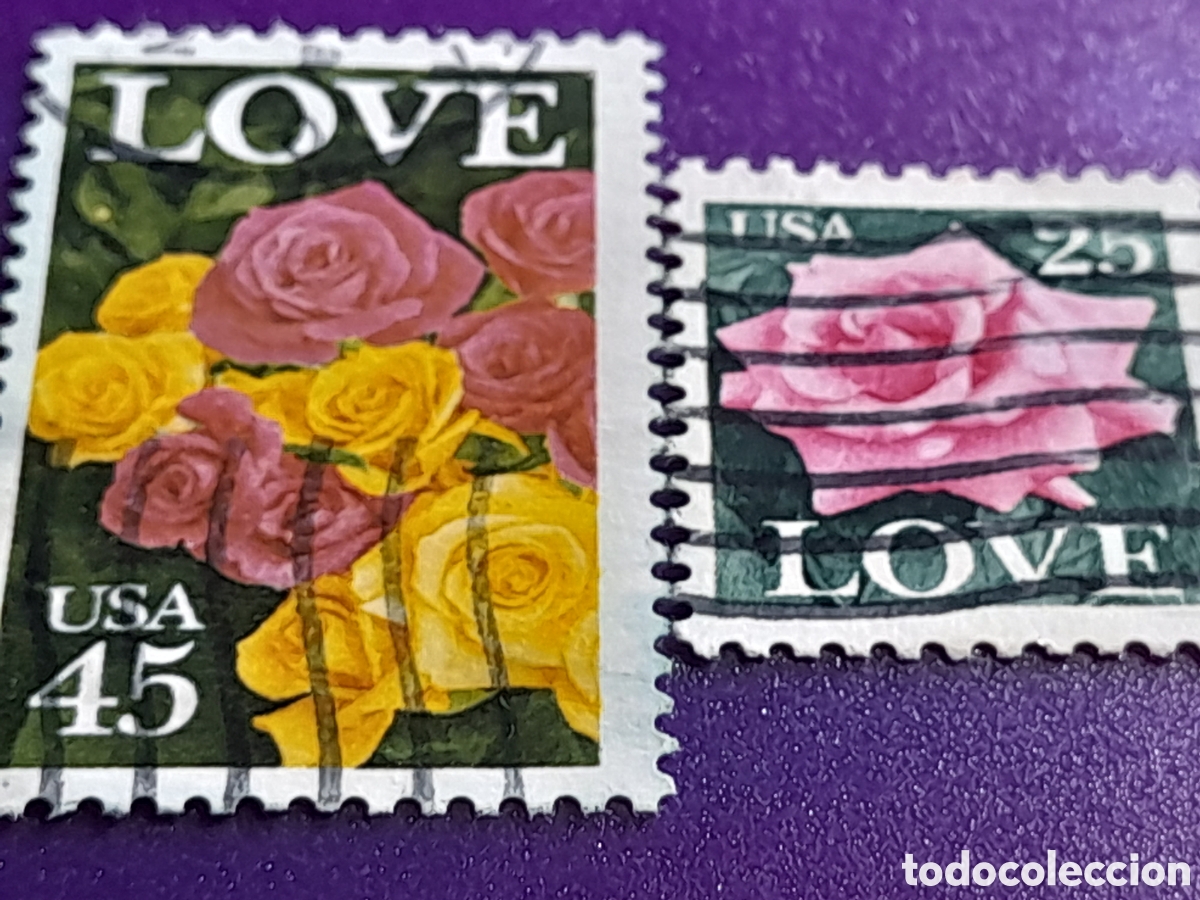 Sellos: Sello Estados Unidos mtdo/udo 1988. Rosas. Amor. Flores. Flora. Naturaleza