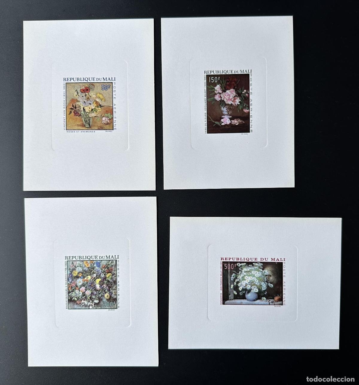 Sellos: Mali 1968 Mi. 164 - 167 pinturas de flores rosas a prueba lujo Van Gogh Manet