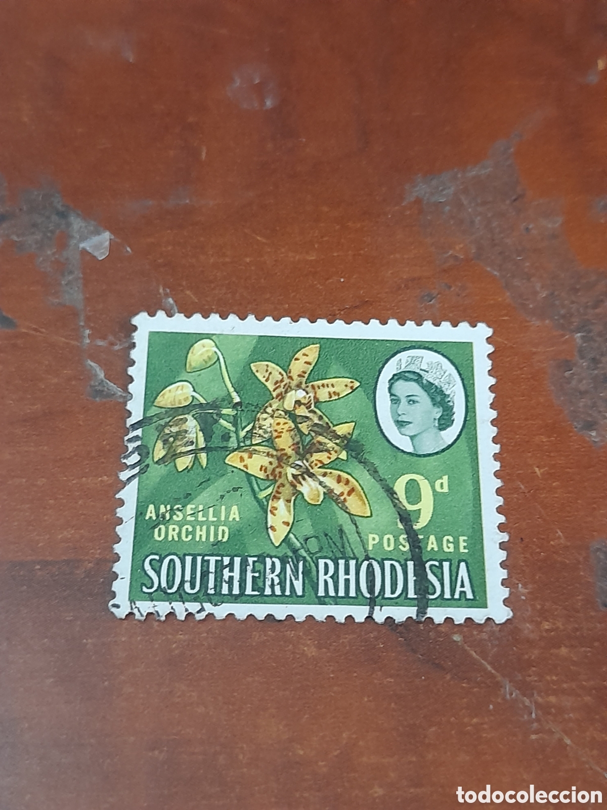 Sellos: Sello (1/14v) Rhodesia Sur mtdo/bgra 1964. Motivos locales. Reina. Flores. Flora. Orqu&iacute;dea. Naturale