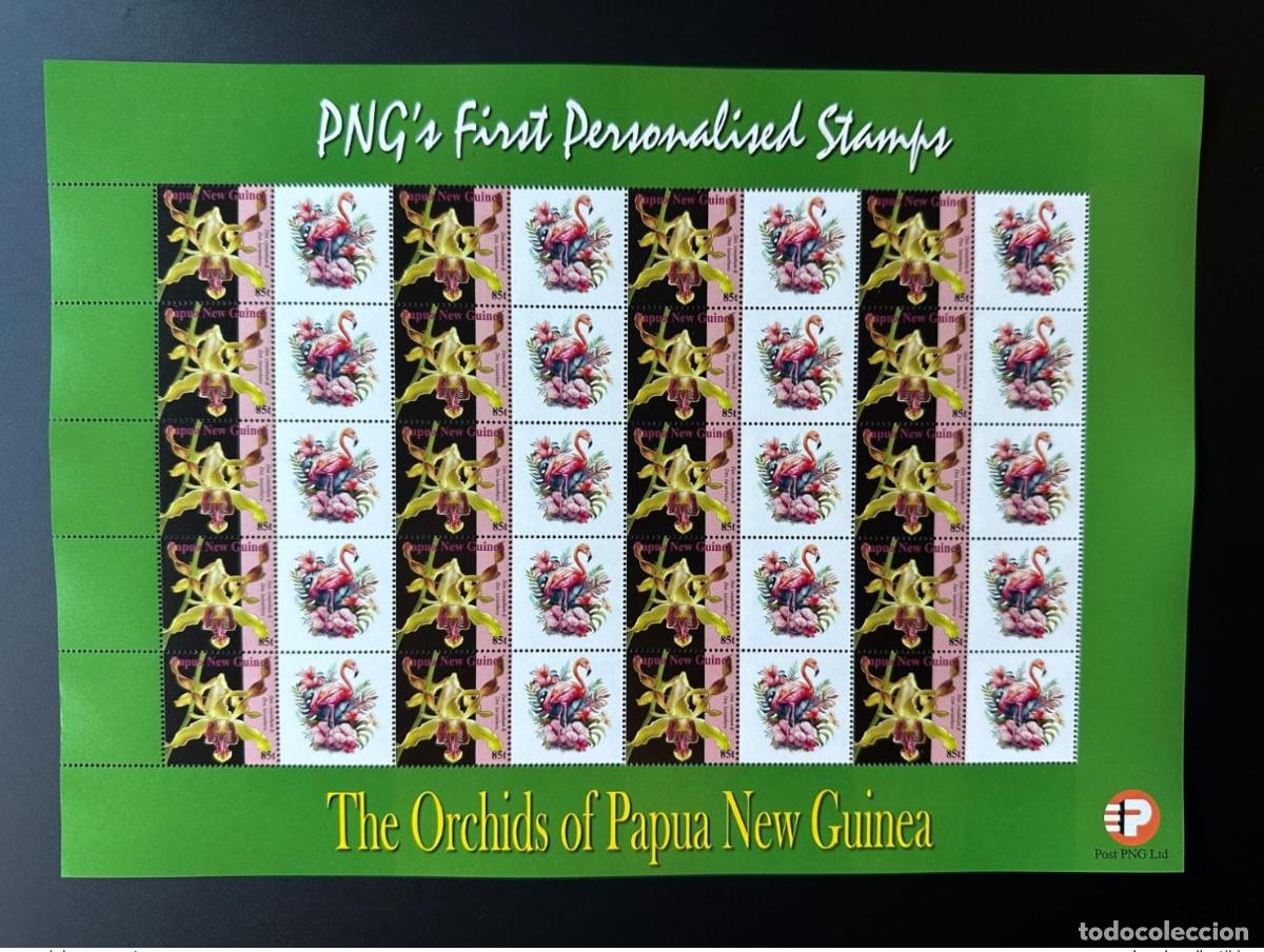 Sellos: Pap&uacute;a Nueva Guinea PNG 2007 Mi. 1244 Flores de orqu&iacute;dea flamencos personalizadas