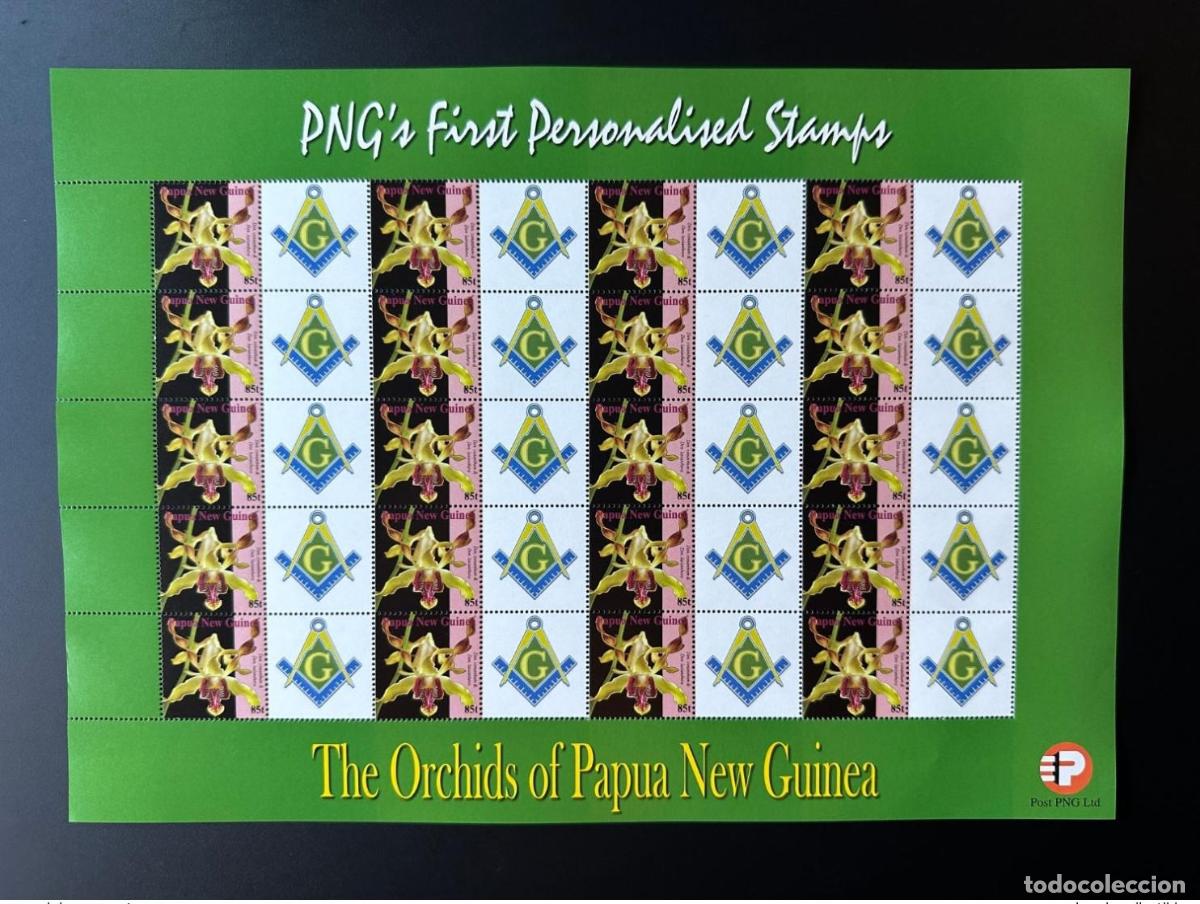 Sellos: Pap&uacute;a Nueva Guinea PNG 2007 Mi. 1244 Flores de orqu&iacute;dea masones personalizadas