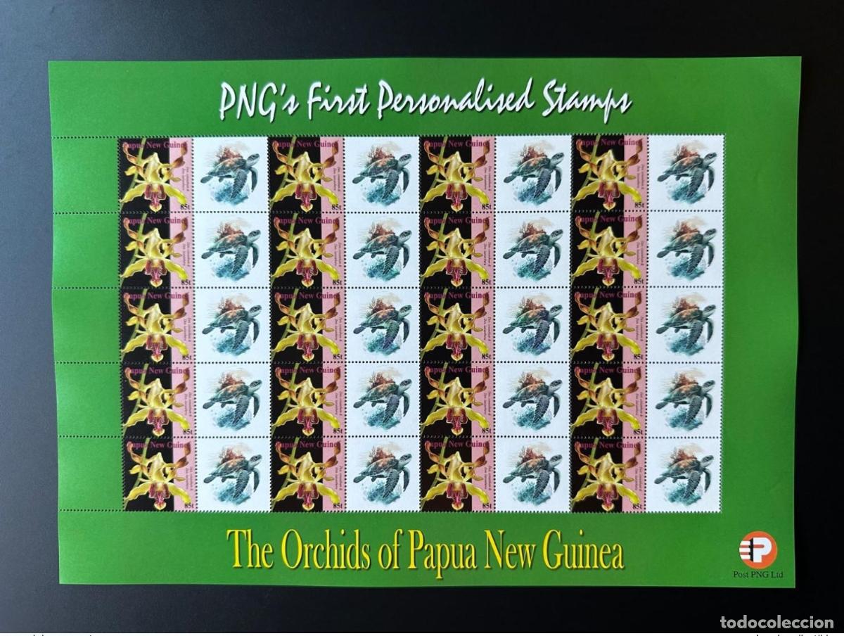 Sellos: Pap&uacute;a Nueva Guinea PNG 2007 Mi. 1244 Flor de orqu&iacute;dea tortuga vida silvestre personalizada