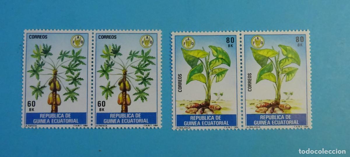 Sellos: GUINEA ECUATORIAL. SELLOS D&Iacute;A MUNCIAL ALIMENTACI&Oacute;N FAO 1984. EN BLOQUE DE DOS