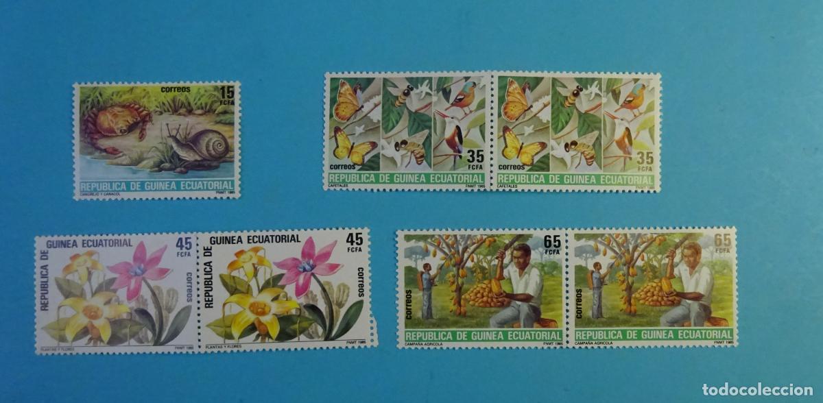 Sellos: GUINEA ECUATORIAL. SELLOS NATURALEZA 1985. EN BLOQUE DE DOS EXCEPTO EDIFIL 76